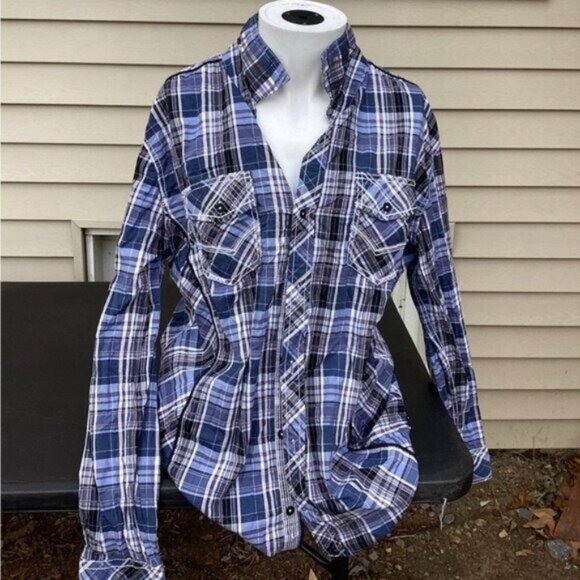 Whimsigoth heritage old money Men’s extra-large plaid button up dress shirt bke - Picture 1 of 5